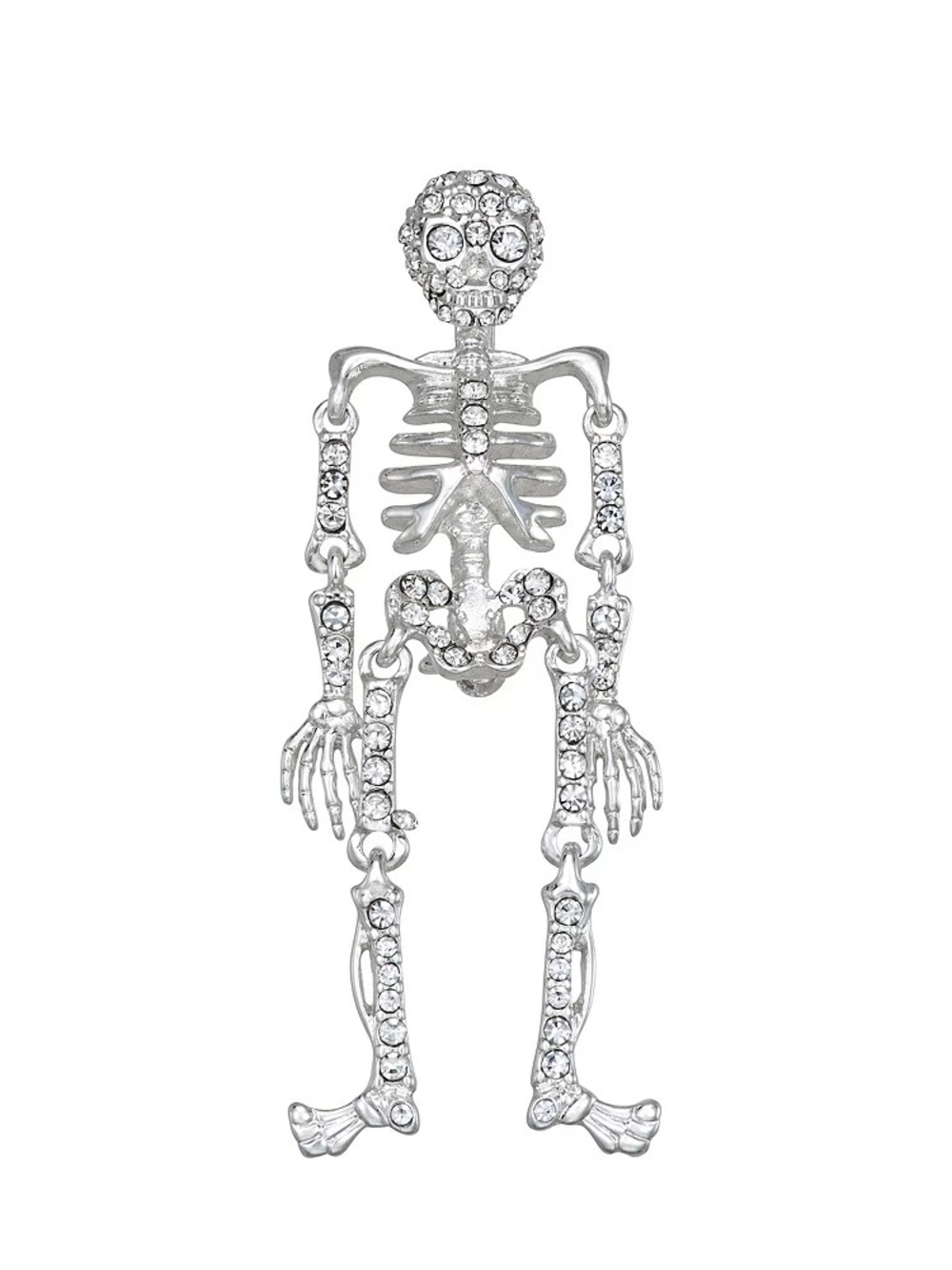 Napier Halloween Silver-Tone Skeleton Pin